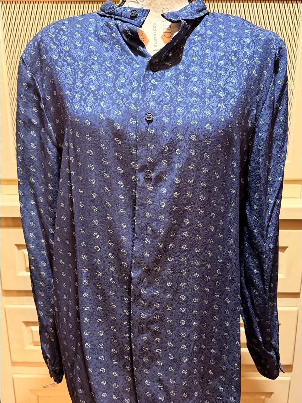 Vintage Giorgio Armani NWT Bergdorf Goodman Silk Damask Paisley Shirt